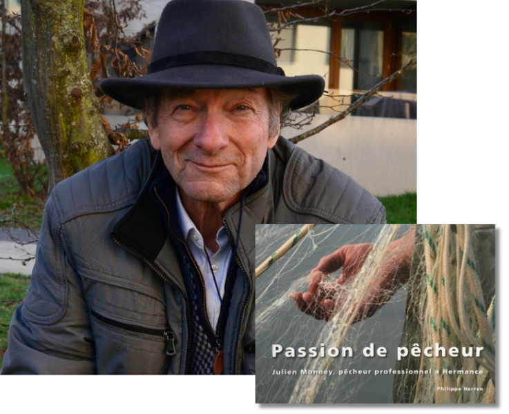 Portrait de Philippe Herren et couverture de son livre au 1er plan