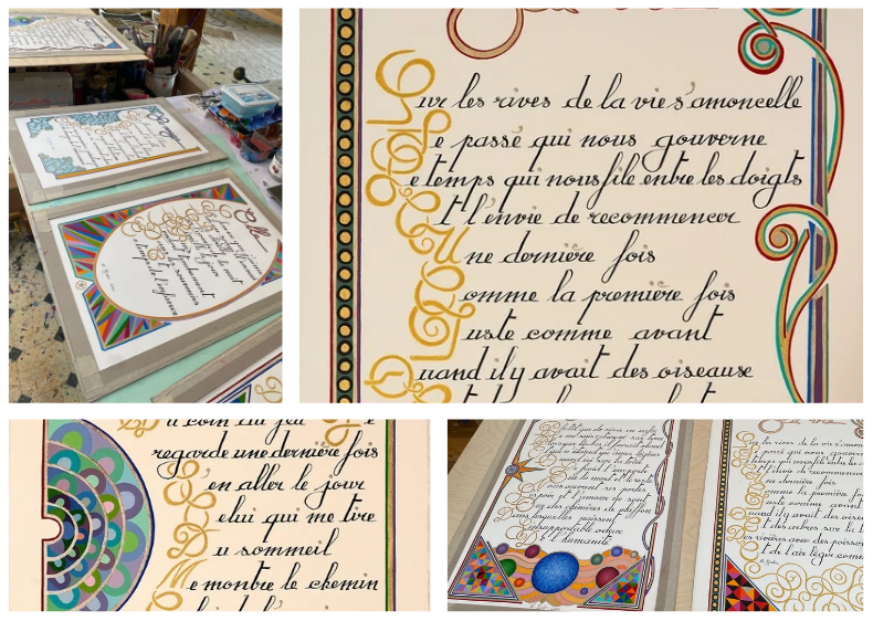 Images partielles de textes enluminés